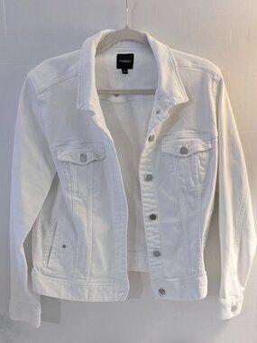Liverpool White Denim Jean Jacket Women's  Large New Without Tags